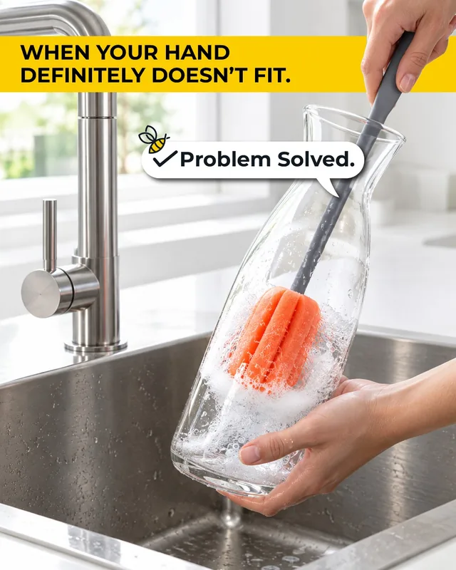 Narrow bottles, meet your match. 👀🧽 With the right Apex brush, those hard-to-reach spots become easy.