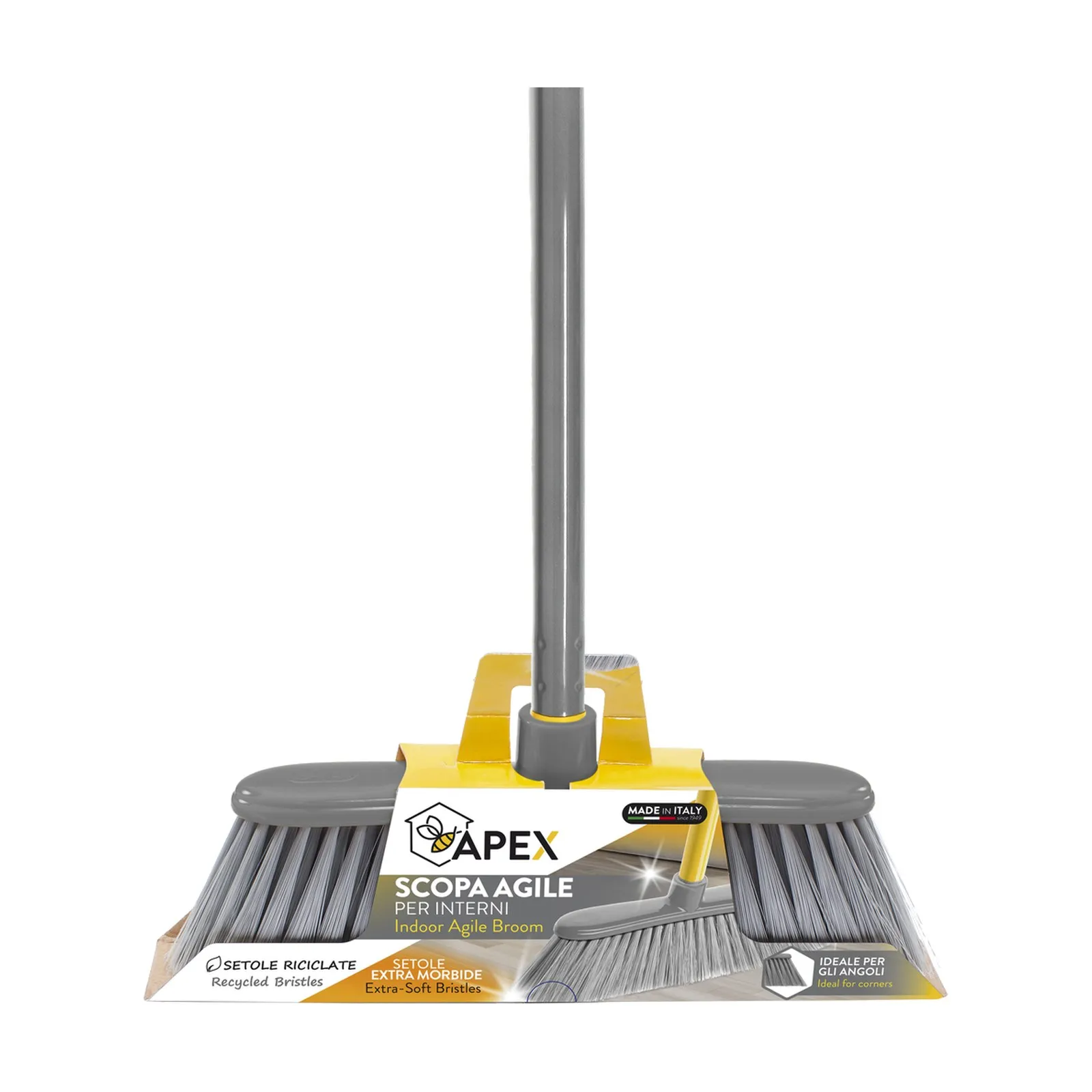 APEX Agile Broom with 3-Piece Handle