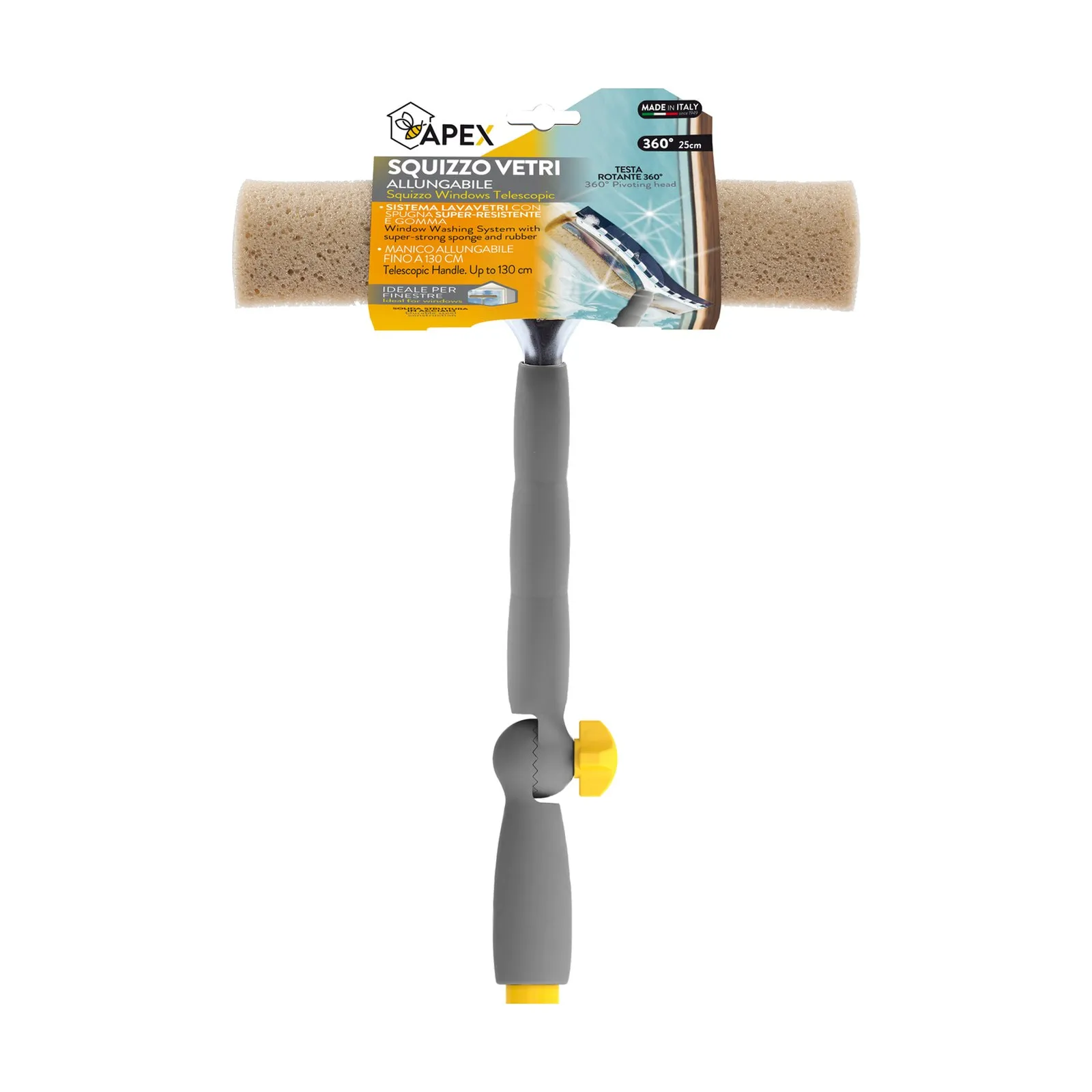 APEX Rotating Window Washer Squeegee 25 cm with Sponge Head — 2